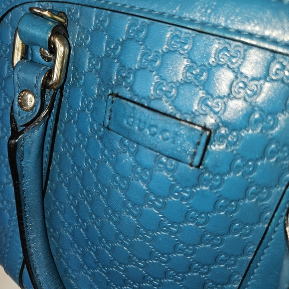 AUTHENTIC GUCCI Mini Microguccissima  two-way bag in teal - Picture 4 of 11